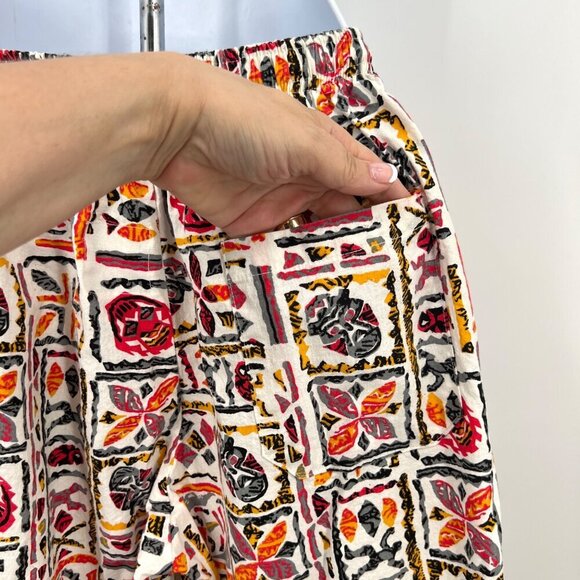 Crazy 1980s Print Baggy Joggers 100% Cotton‎ Made in the USA Hawaiian Print Sz M - Picture 5 of 9